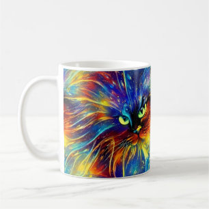 Caneca De Café Abstrato elegante, salpicos de Gato sem costura