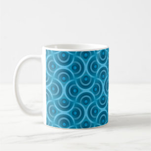 Caneca De Café Abstrato elegante, sem costura, Vintage azul de vo