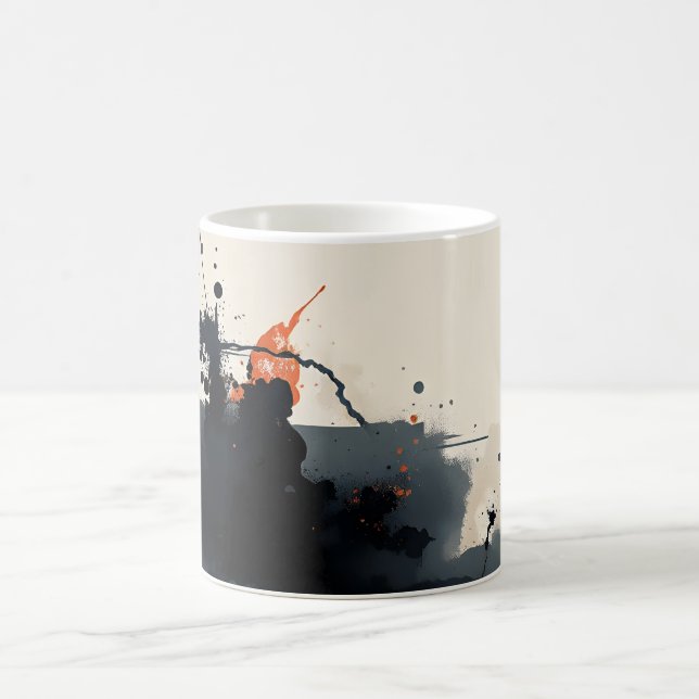 Caneca De Café Abstrato Escuro (Centro)