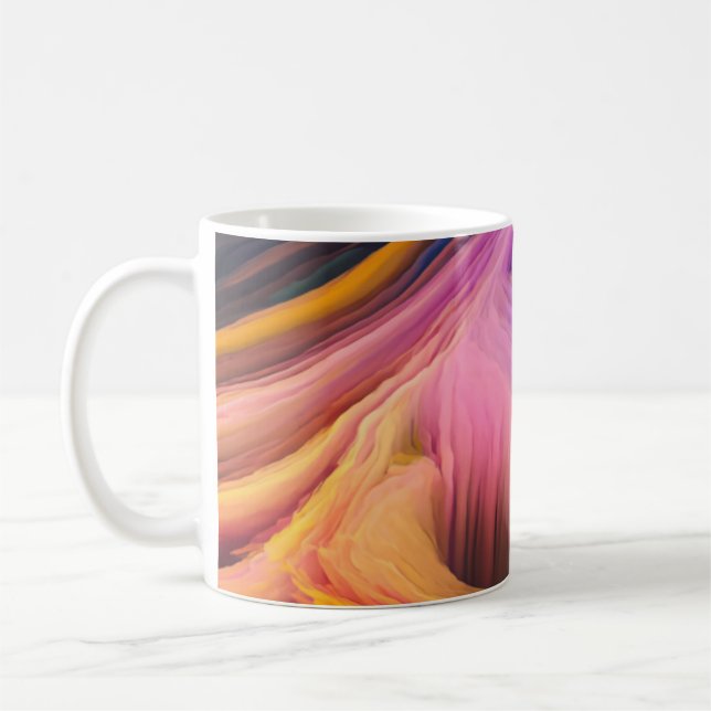 Caneca De Café Abstrato espiral colorida (Esquerda)