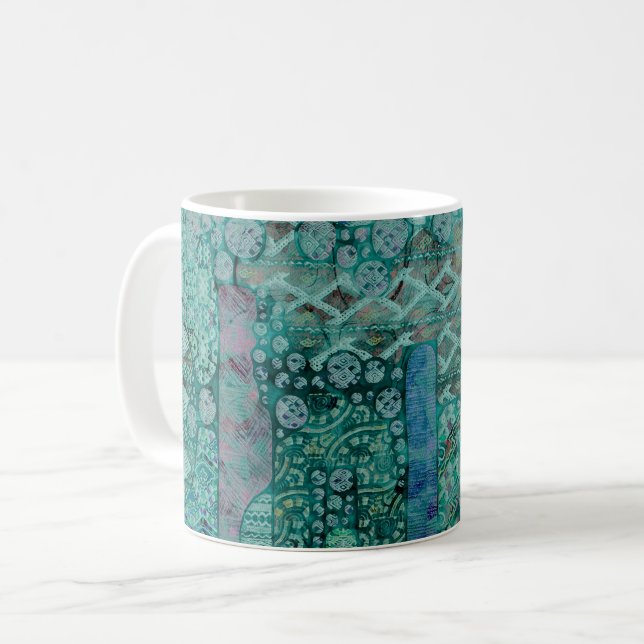 Caneca De Café Abstrato Ethno Pattern - Folclore Art 2 (Frente Esquerda)
