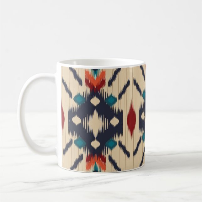 Caneca De Café Abstrato étnica: Impressão de geometria tribal. (Esquerda)
