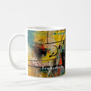 Caneca De Café Abstrato explosão de cores vibrantes e dinâmicas