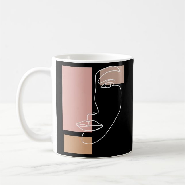 Caneca De Café Abstrato face superior estética de desenho (Esquerda)