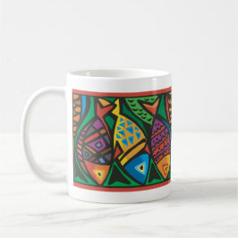 Caneca De Café Abstrato Fish Art Design