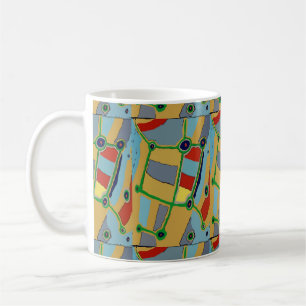 Caneca De Café Abstrato Formas, Estilo de Matisse, adicionar text