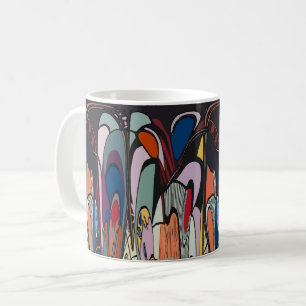 Caneca De Café Abstrato Formas, Estilo Matisse, adicionar texto,