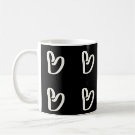 Caneca De Café Abstrato, funky, coração branco