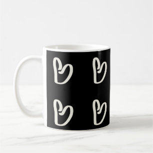 Caneca De Café Abstrato, funky, coração branco