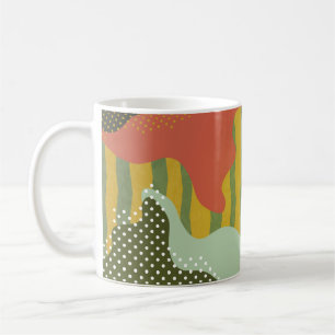 Caneca De Café Abstrato Geométrico Ondas Ondas Criativas