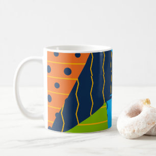 Caneca De Café Abstrato Geométrico Ousado
