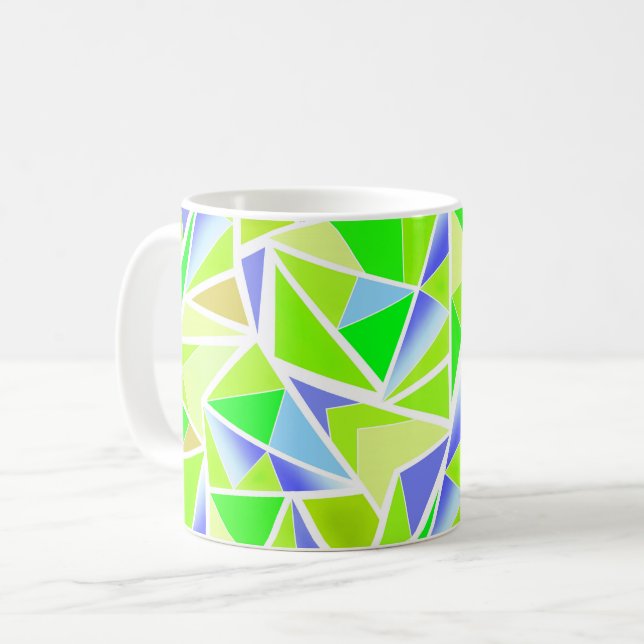 Caneca De Café Abstrato, geométrico, poligonal (Frente Esquerda)