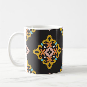 Caneca De Café Abstrato Geométrico: Textura Vintage sem costura
