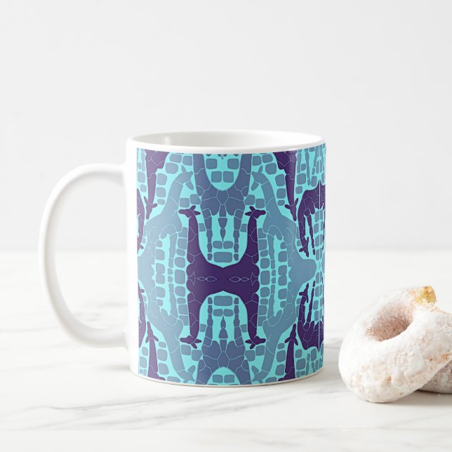Caneca De Café Abstrato Girafa Pattern (Com Donut)
