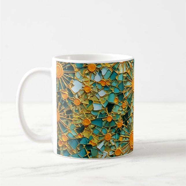 Caneca De Café Abstrato Girassóis 102 (Esquerda)