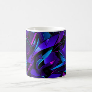 Caneca De Café Abstrato Grafite Street Swirl