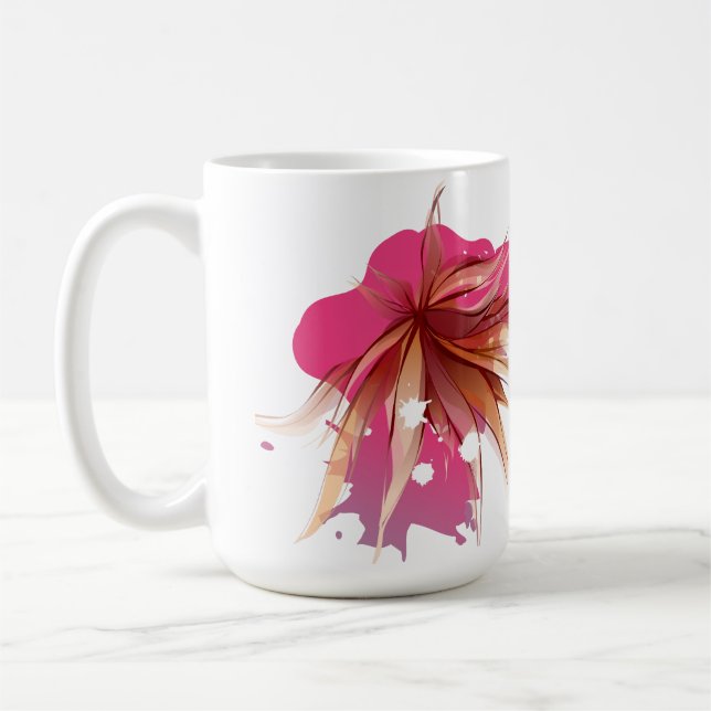 Caneca De Café Abstrato Hibiscus Flower (Esquerda)