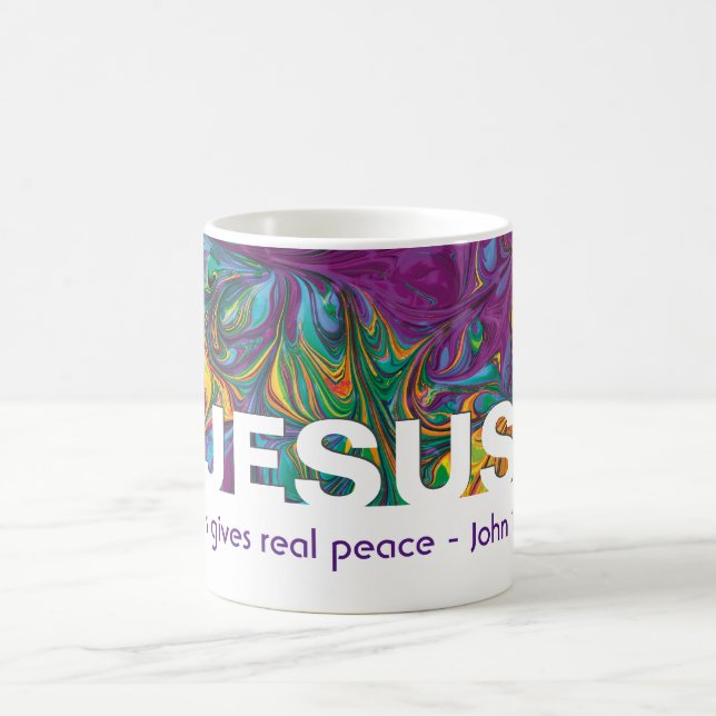 Caneca De Café Abstrato JESUS dá cristão personalizado de paz rea (Centro)