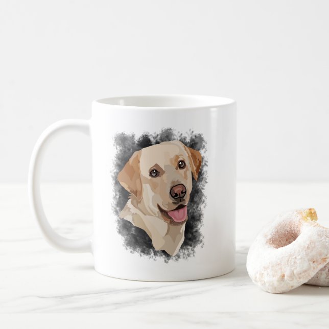 Caneca De Café Abstrato Labrador Art (Com Donut)