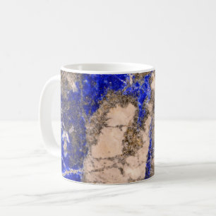 Caneca De Café Abstrato Lapis Lazuli Blue Granite, mármore azul