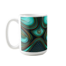 Abstrato Linhas Black Dourado Turquoise Art