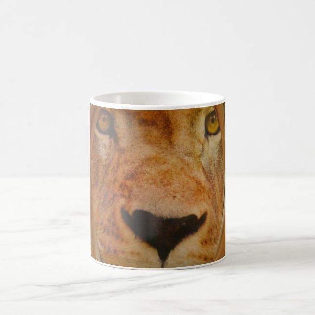 Caneca De Café Abstrato Lion Safari Art Impressão (Centro)
