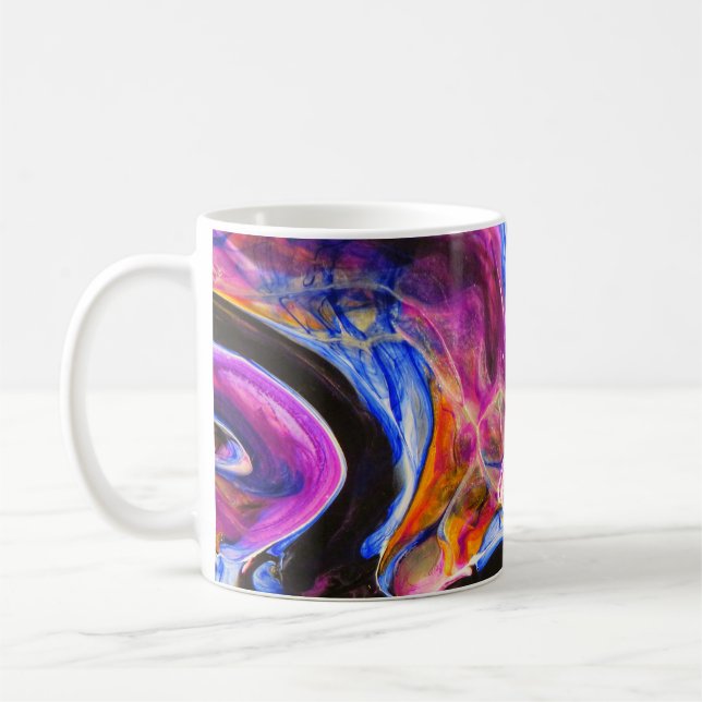 Caneca De Café Abstrato Marble Design bonito e colorido (Esquerda)