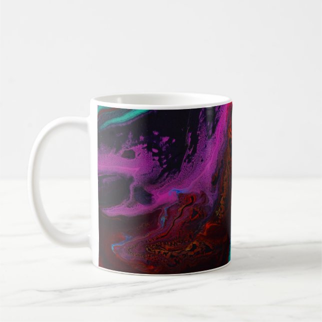 Caneca De Café Abstrato Marble Design bonito e colorido (Esquerda)