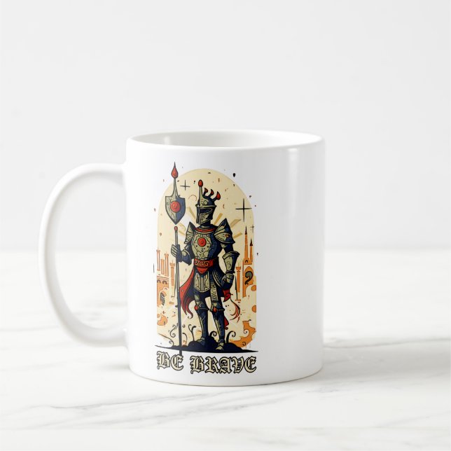 Caneca De Café Abstrato Medieval Knight Embravura (Esquerda)