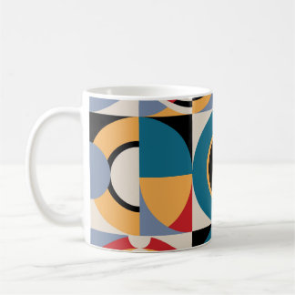 Caneca De Café Abstrato Memphis: Estilo de Vintagem Geométrico.