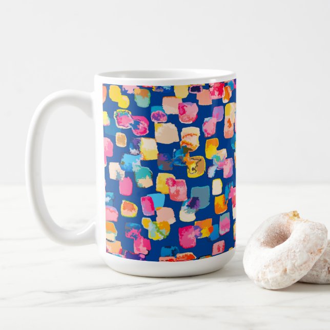 Caneca De Café Abstrato moderno colorido (Com Donut)