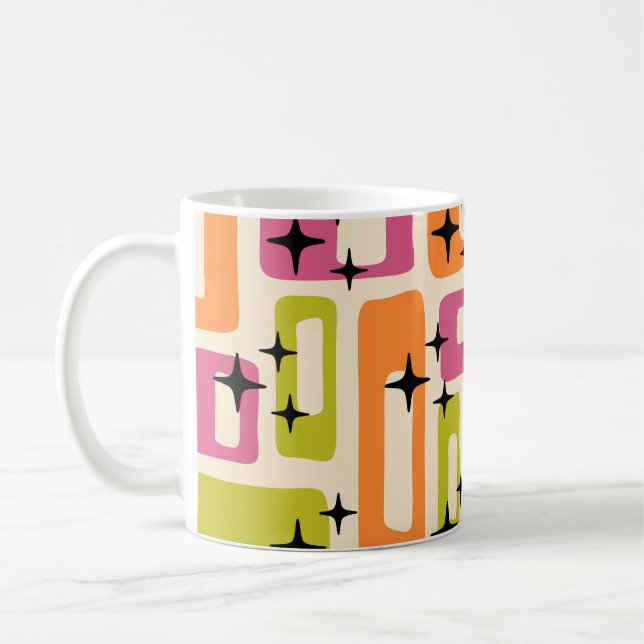 Caneca De Café Abstrato Moderno do Meio século Retroativo (Esquerda)