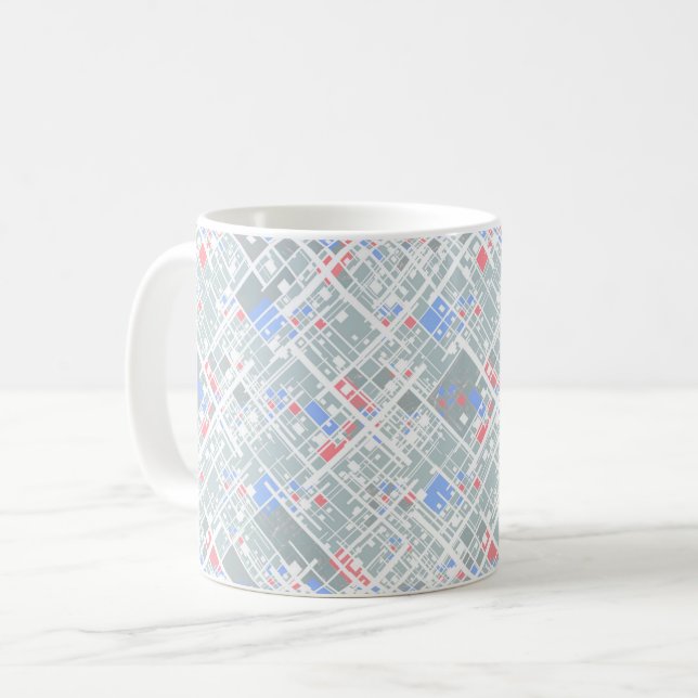 Caneca De Café Abstrato moderno geométrico. (Frente Esquerda)