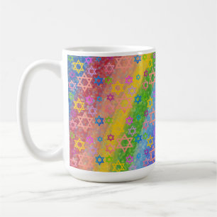 Caneca De Café Abstrato moderno Rainbow Star de David