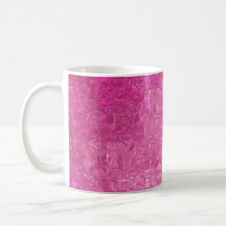 Caneca De Café Abstrato Mosaico cor-de-rosa brilhante