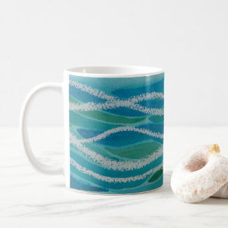 Caneca De Café Abstrato Mug das Ondas do Oceano