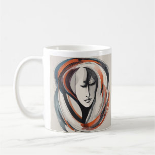 Caneca De Café Abstrato mulher marrom dourado escuro café caneca