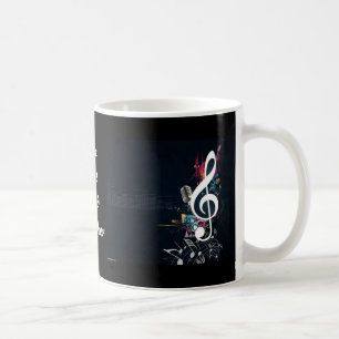 Caneca De Café Abstrato musical da nota do Cleft