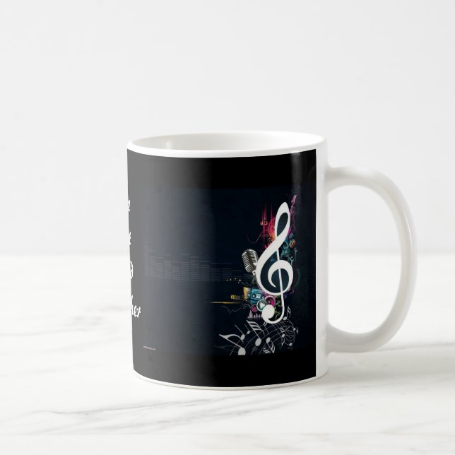 Caneca De Café Abstrato musical da nota do Cleft (Direita)