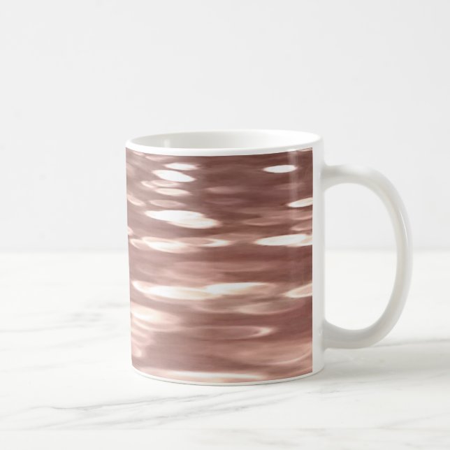 Caneca De Café Abstrato nº 3: Shimmer Dourado Rosa de cobre (Direita)