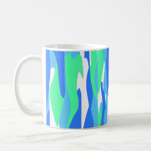 Caneca De Café Abstrato Oceano Toneladas Inscritas Fluxo Orgânico