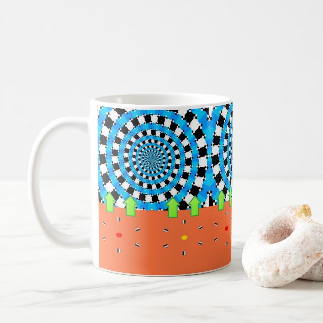 Caneca De Café Abstrato Orange Blue Mug (Com Donut)