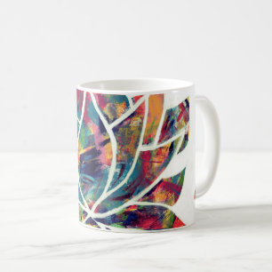 Caneca De Café Abstrato Original Enigmático Oriental Lotus Flowe