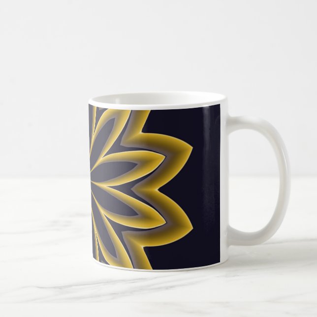 Caneca De Café Abstrato Ouro (Direita)