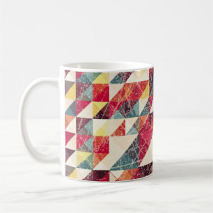 Caneca De Café Abstrato, padrão de fundo geométrico de vintage,co