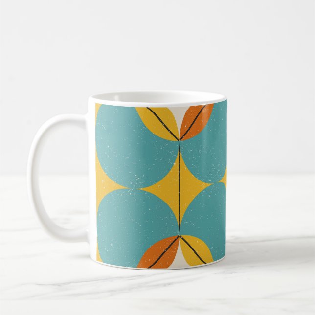 Caneca De Café Abstrato, Padrão Escandinavo Geométrico. (Esquerda)
