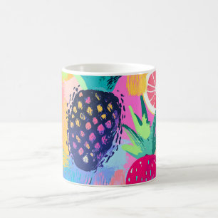 Caneca De Café Abstrato Paradise Tropical Fruta Fiesta