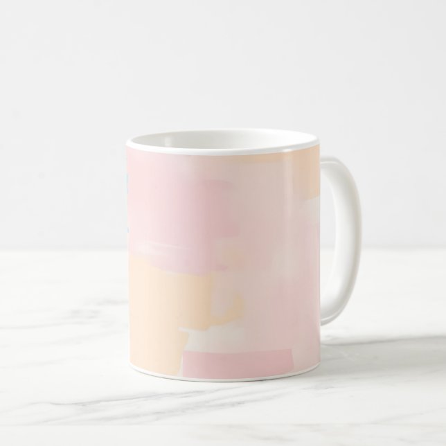 Caneca De Café Abstrato Pastel (Frente Esquerda)