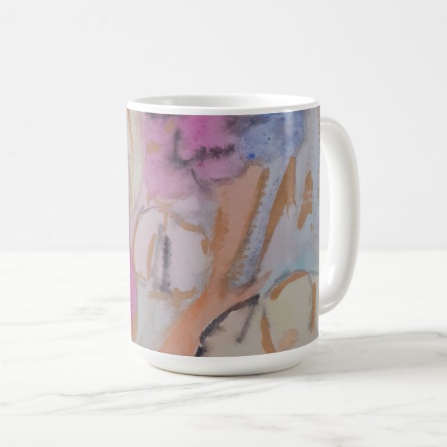 Caneca De Café Abstrato Pastel Floral (Frente Esquerda)