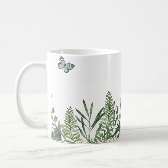 Caneca De Café 🎭 Abstrato Petais: Uma Muça de Charme Criativo (Esquerda)